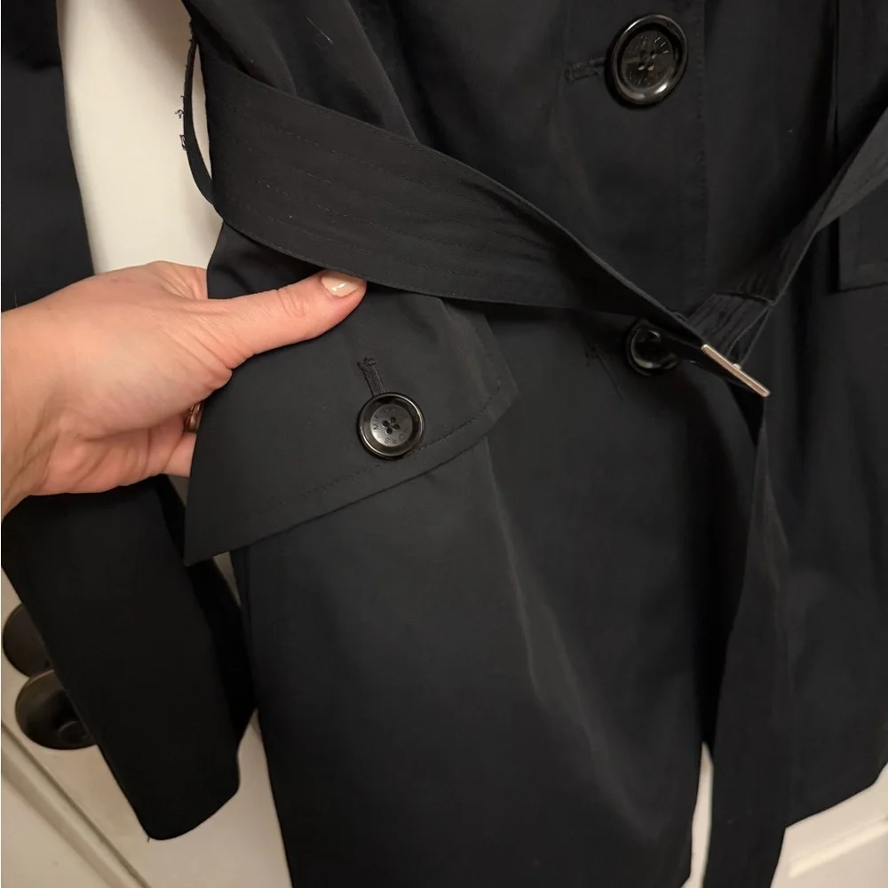 Michael Kors Trench Coat Button Belted Wool Blend Liner Size Small Classic